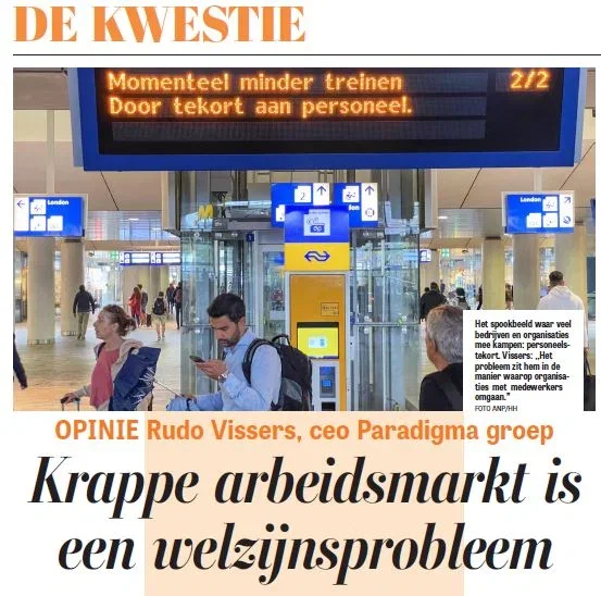 Krappe arbeidsmarkt telegraaf Rudo Vissers